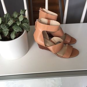 Nine West Strappy Leather Wedges